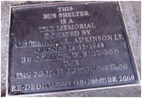 Bus Shelter Memorial Plaque